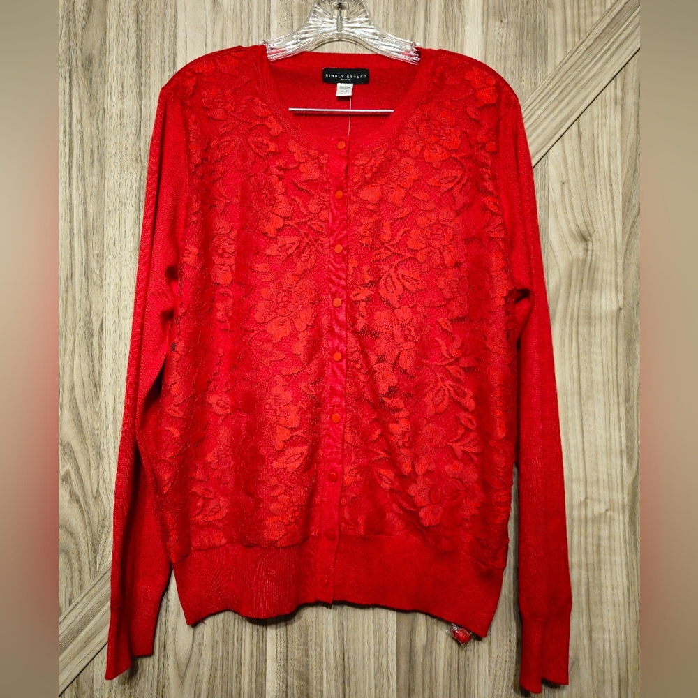Simply Styled Red Floral Cardigan